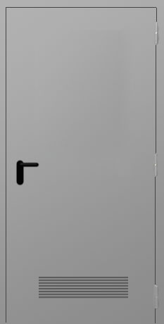 Металлическая одностворчатая дверь с вент. решеткой